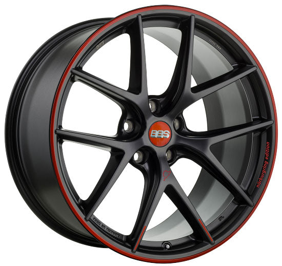 LLANTA BBS CI-R 20x9" 5x112 ET38 Nürburgring Edition, NEGRO MATE / BORDE ROJO